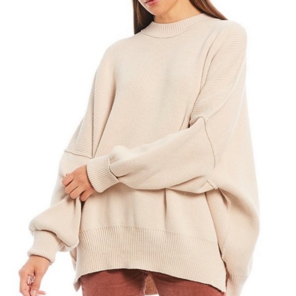 Free People Easy Street Tunic Sweater Cream